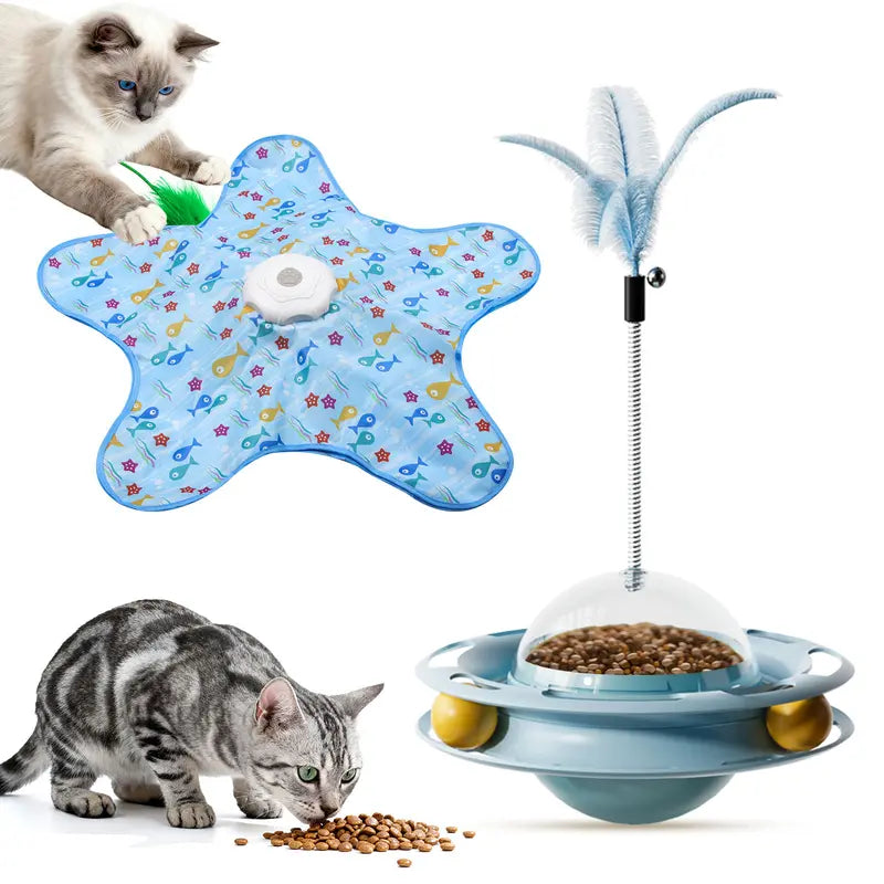 Interactive Rechargeable Feather Hunting Toy for Cats - Automatic Hide and Seek Game for Indoor Exercise and Boredom Relief
