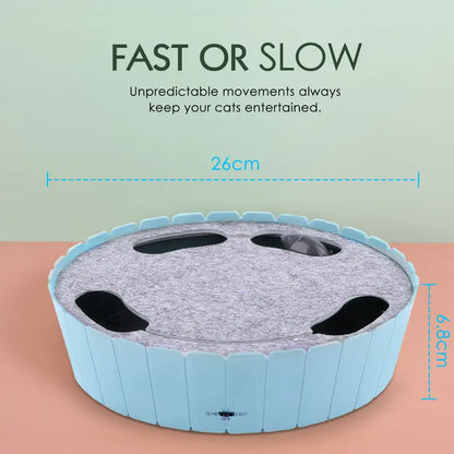 Interactive Automatic Cat Toy - 4-Hole Electric Whack-A-Mole with Adjustable Speed Mouse, Engaging Pop-And-Play Hide-and-Seek, Fulfills Natural Hunting Instincts, 1.5V 3AA Battery Operated, 11.5 x 9.25 x 0.12 Inches