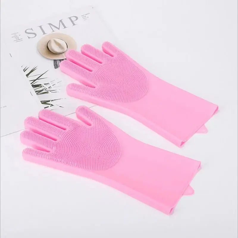 Silicone Pet Bath Gloves for Dogs & Cats – Grooming & Deshedding Glove