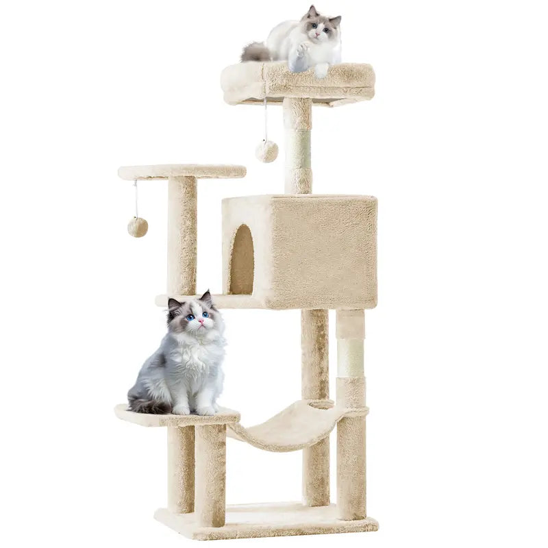 Sweetcrispy 54-Inch Vertical Cat Scratcher Shelf - Durable, Space-Efficient Pet Furniture with Anti-Tilt Base and Modern Memory Foam Nest for Play and Rest, Perfect for Fulfilling Natural Scratching Instincts, Ideal Gift for Cat Enthusiasts