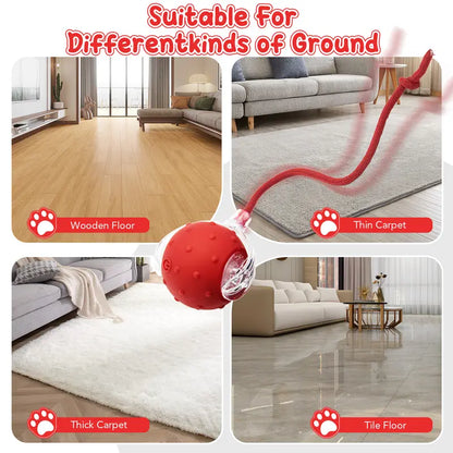 Interactive Cat Rug with USB Rechargeable Ball Toy - Motion-Activated, Light-Up, and Bird Chirping Features for Indoor Cat Exercise and Entertainment