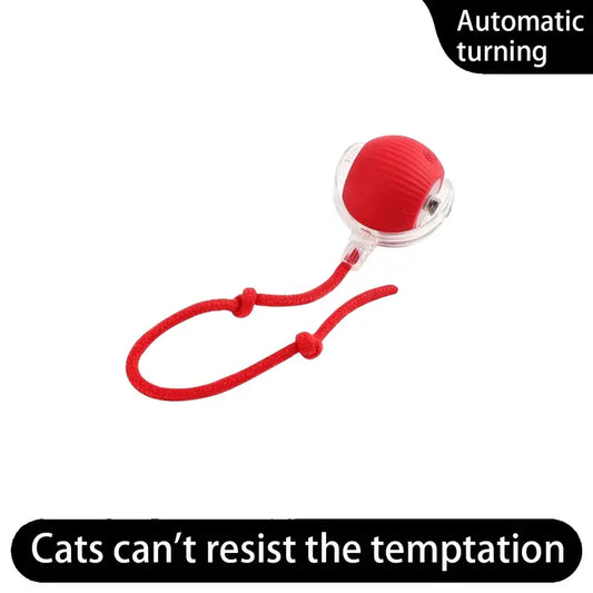 Interactive Motion-Activated Cat Toy - Rolling Chirp Ball with Red LED Light for Indoor Cats | 360° Fast Movement, Carpet-Friendly Design to Engage Kittens and Adult Cats