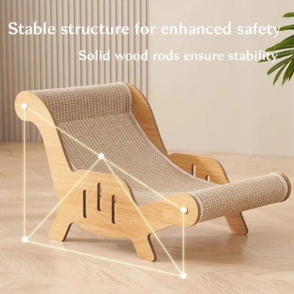 Dual-Function Natural Sisal Fiber Cat Scratcher Hammock and Lounge Chair - Breathable, Durable, All-Season Cat Bed for Claw Maintenance and Relaxation