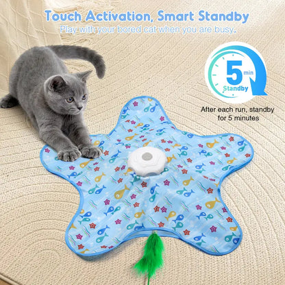 Interactive Rechargeable Feather Hunting Toy for Cats - Automatic Hide and Seek Game for Indoor Exercise and Boredom Relief
