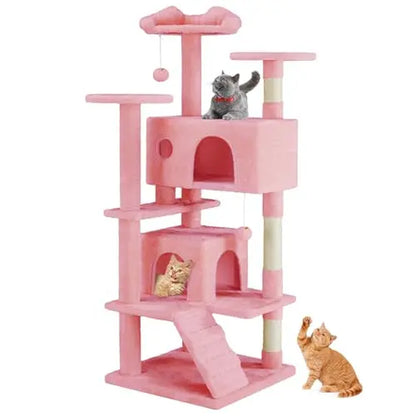 Sweetcrispy 54-Inch Vertical Cat Scratcher Shelf - Durable, Space-Efficient Pet Furniture with Anti-Tilt Base and Modern Memory Foam Nest for Play and Rest, Perfect for Fulfilling Natural Scratching Instincts, Ideal Gift for Cat Enthusiasts