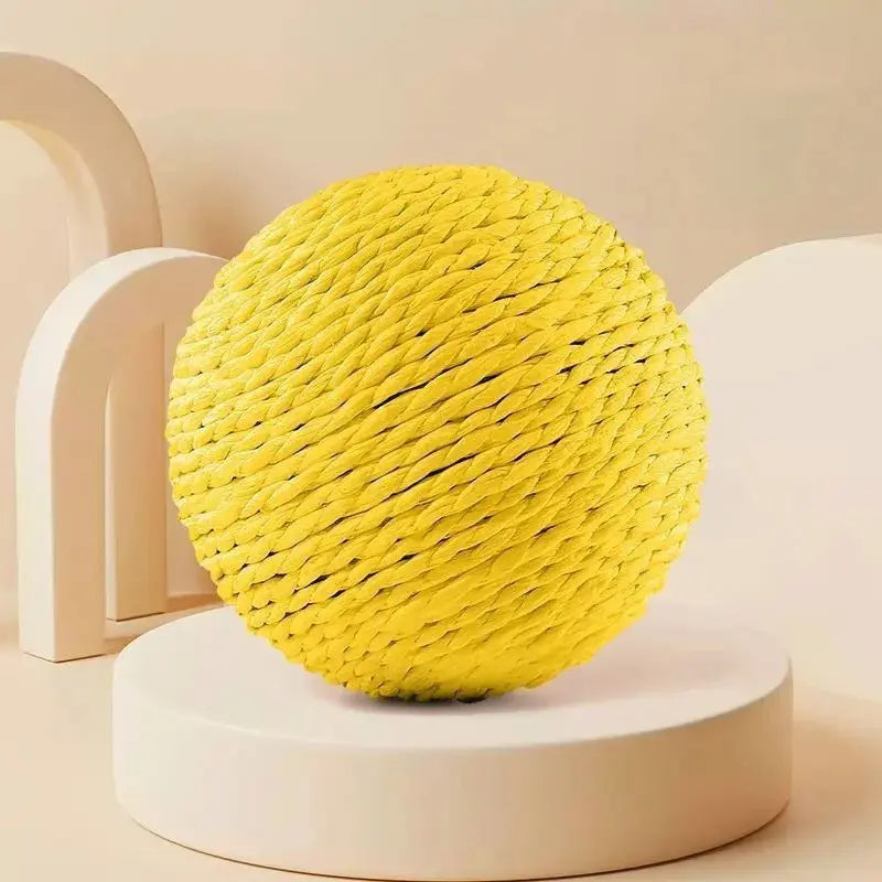 Premium Large Jute Cat Ball Toy - Durable, Bite-Resistant, and Safe for Indoor Interactive Play and Self-Entertainment