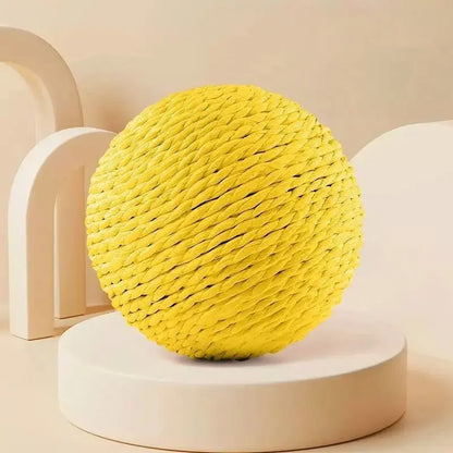 Premium Large Jute Cat Ball Toy - Durable, Bite-Resistant, and Safe for Indoor Interactive Play and Self-Entertainment