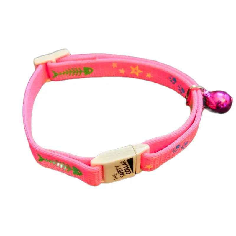 Adjustable Pink Cat Collar - Stylish Neck Accessory for Pets