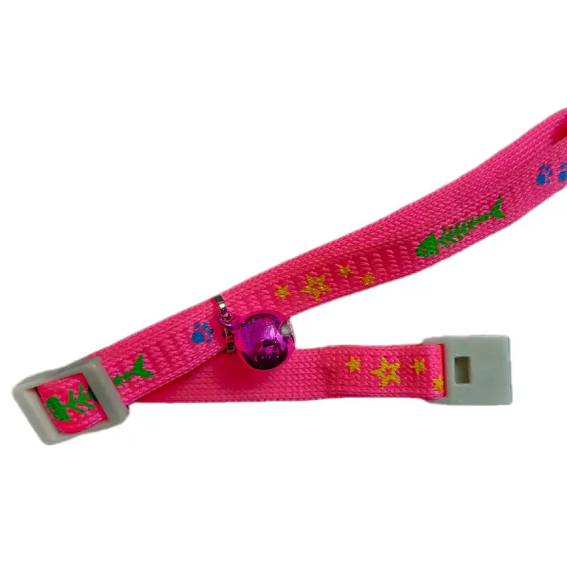 Adjustable Pink Cat Collar - Stylish Neck Accessory for Pets