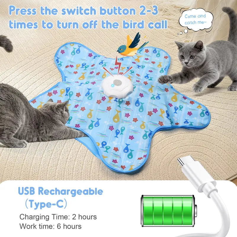 Interactive Rechargeable Feather Hunting Toy for Cats - Automatic Hide and Seek Game for Indoor Exercise and Boredom Relief