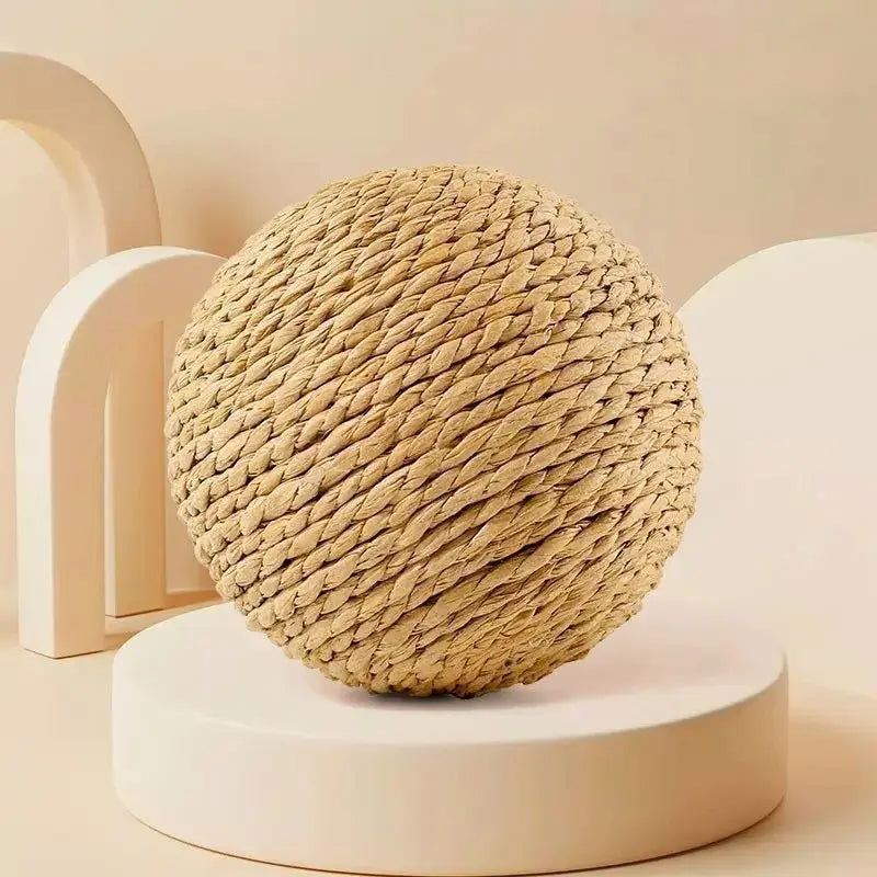 Premium Large Jute Cat Ball Toy - Durable, Bite-Resistant, and Safe for Indoor Interactive Play and Self-Entertainment