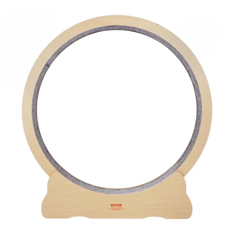 VEVOR 52" Solid Wooden Cat Exercise Wheel - Large Treadmill with Detachable Carpet, Teaser, Stable Base, Noise Reduction, Includes Gloves & Screwdriver, Ideal for Indoor Feline Training, Supports Up to 30 Lbs, Non-Scratch Mat