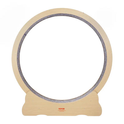 VEVOR 52" Solid Wooden Cat Exercise Wheel - Large Treadmill with Detachable Carpet, Teaser, Stable Base, Noise Reduction, Includes Gloves & Screwdriver, Ideal for Indoor Feline Training, Supports Up to 30 Lbs, Non-Scratch Mat