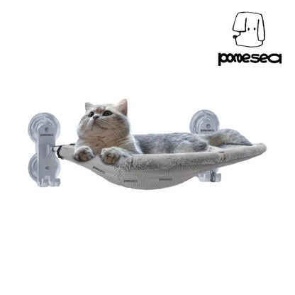 Star Geometric Folding Window Hammock for Cats - Glow-in-the-Dark, Cordless, Machine Washable, Sturdy Metal Frame with Strong Suction Cups, 23.3"L x 11.4"W x 7.1"H, 44 lb Capacity Modern Perch for Small Dogs
