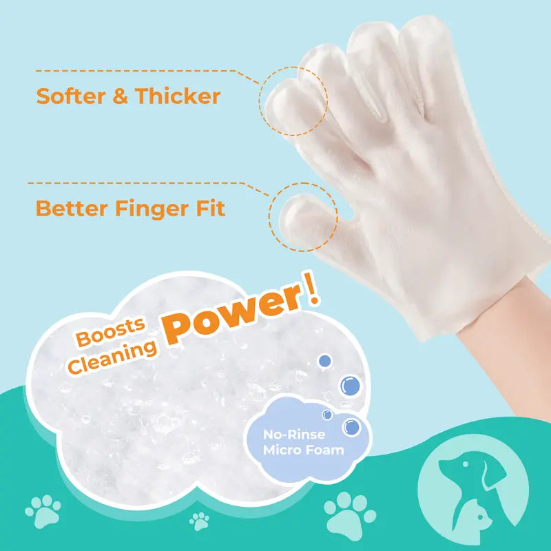 FreshPaws Grooming Wipe Mitts – No-Rinse Clean, Fur Pickup & Odor Control (50 Pack)