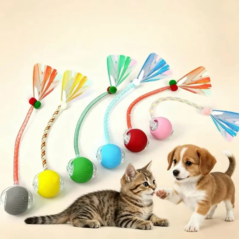 Interactive Rechargeable Ball Toy for Cats and Dogs with Bird Chirping Sound, Smart Motion Sensor, Chew-Resistant Design, and Ultra-Quiet Operation - Ideal Anti-Depression Gift and Multi-Surface Compatibility