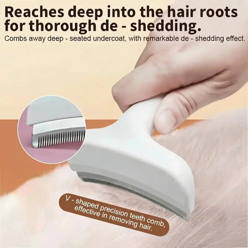 Undercoat Rake Deshedding Brush for Long-Haired & Double-Coated Dogs