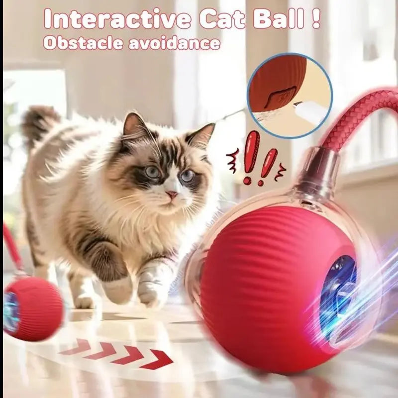 Interactive Rechargeable Ball Toy for Cats and Dogs with Bird Chirping Sound, Smart Motion Sensor, Chew-Resistant Design, and Ultra-Quiet Operation - Ideal Anti-Depression Gift and Multi-Surface Compatibility