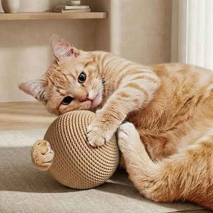 Premium Large Jute Cat Ball Toy - Durable, Bite-Resistant, and Safe for Indoor Interactive Play and Self-Entertainment