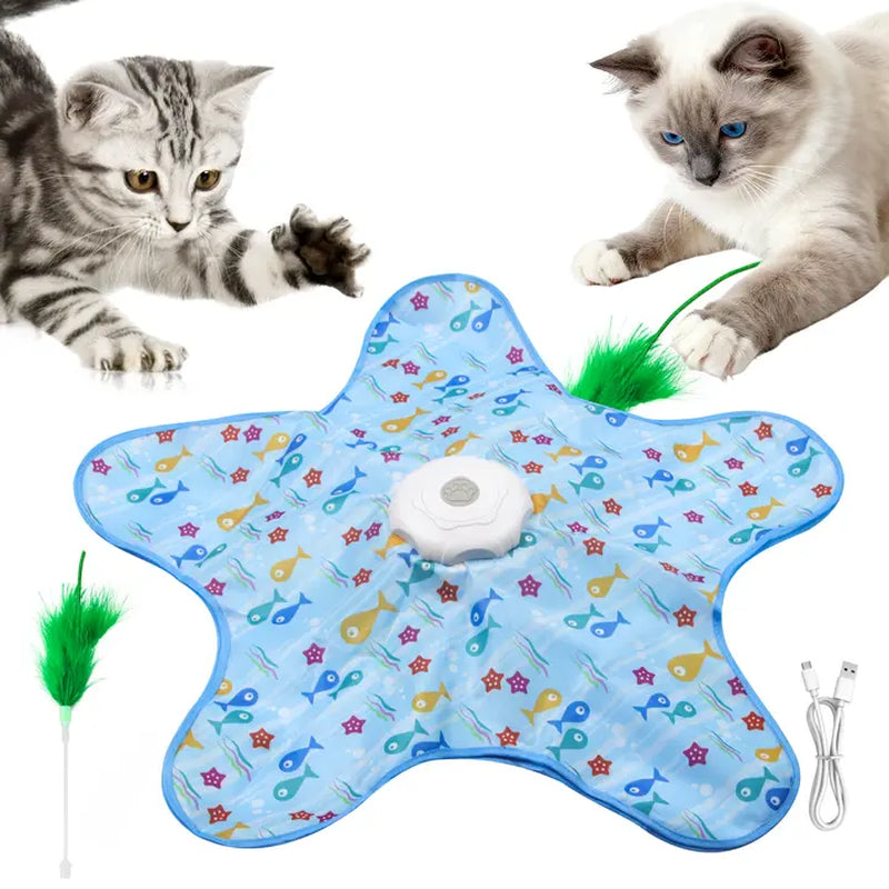 Interactive Rechargeable Feather Hunting Toy for Cats - Automatic Hide and Seek Game for Indoor Exercise and Boredom Relief