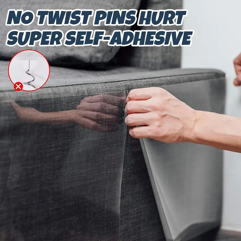AISOON 60-Piece 15mm Transparent Single-Sided Self-Adhesive Cat Scratch Tape for Furniture Protection - Classic Invisible Deterrent with Residue-Free Application