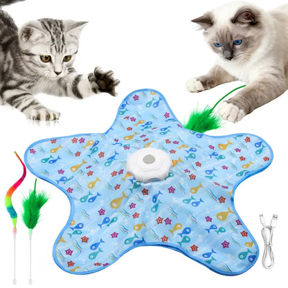 Interactive Rechargeable Feather Hunting Toy for Cats - Automatic Hide and Seek Game for Indoor Exercise and Boredom Relief