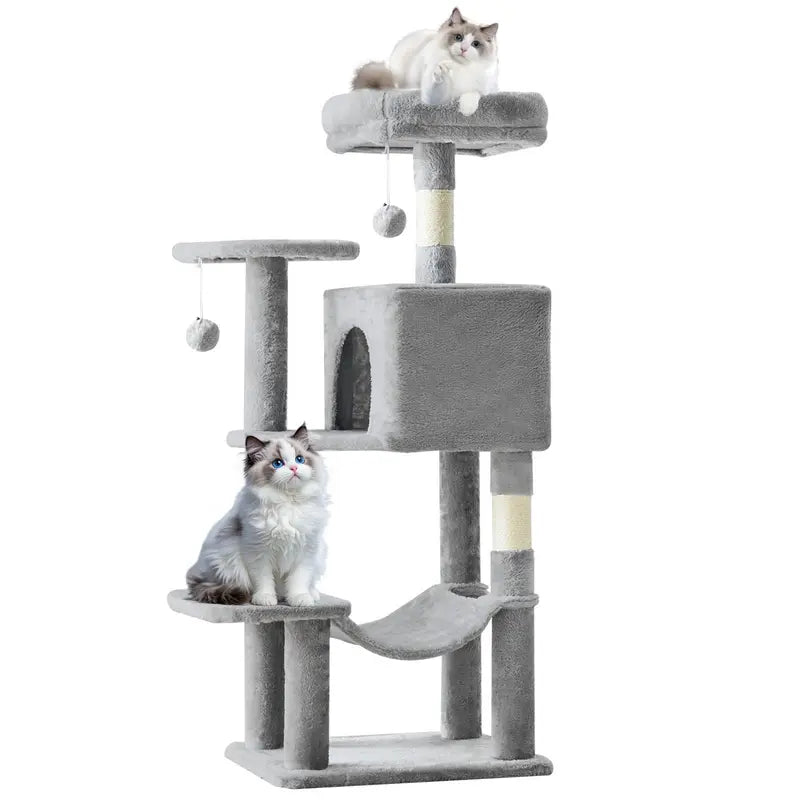 Sweetcrispy 54-Inch Vertical Cat Scratcher Shelf - Durable, Space-Efficient Pet Furniture with Anti-Tilt Base and Modern Memory Foam Nest for Play and Rest, Perfect for Fulfilling Natural Scratching Instincts, Ideal Gift for Cat Enthusiasts