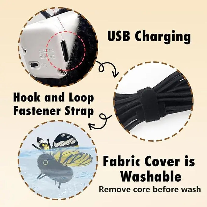 Intelligent Interactive Butterfly Cat Toy - Automatic Flapping Wings, USB Rechargeable Teaser for Indoor Pets, Ideal Halloween Gift