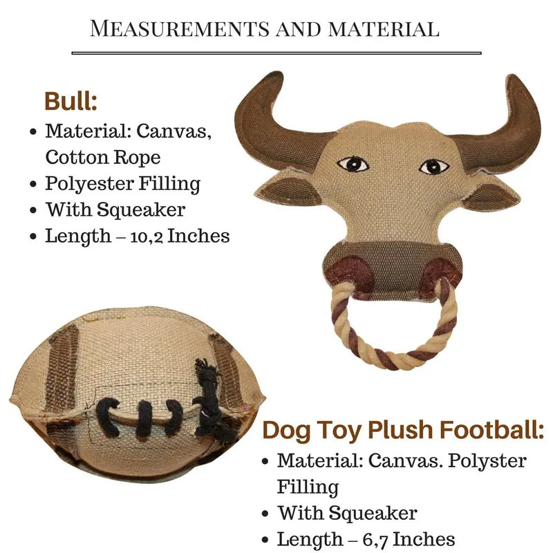 6-Piece Plush and Canvas Dog Toy Gift Set with Braided Ball, Knot Rope Toys, and Treat-Dispensing Ball for Medium to Large Dogs - Durable and Engaging Playtime Essentials