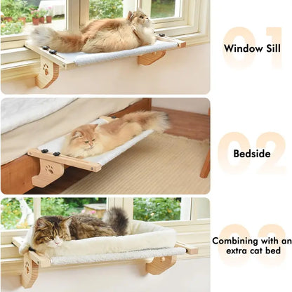SunNap Cat Window Perch – No-Drill Clamp, Cozy Memory Foam Bed for Sunbathing