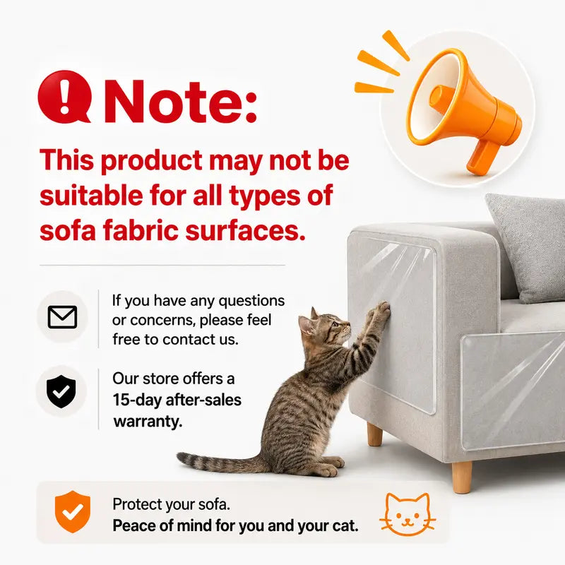 AISOON 60-Piece 15mm Transparent Single-Sided Self-Adhesive Cat Scratch Tape for Furniture Protection - Classic Invisible Deterrent with Residue-Free Application