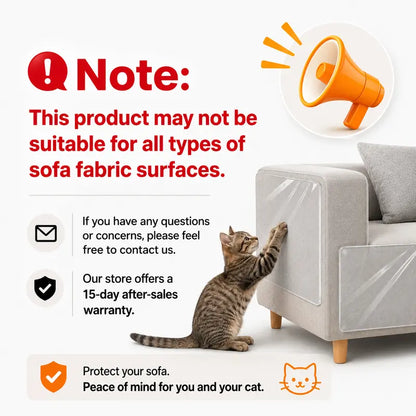 AISOON 60-Piece 15mm Transparent Single-Sided Self-Adhesive Cat Scratch Tape for Furniture Protection - Classic Invisible Deterrent with Residue-Free Application