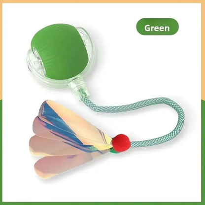 Interactive Rechargeable Ball Toy for Cats and Dogs with Bird Chirping Sound, Smart Motion Sensor, Chew-Resistant Design, and Ultra-Quiet Operation - Ideal Anti-Depression Gift and Multi-Surface Compatibility
