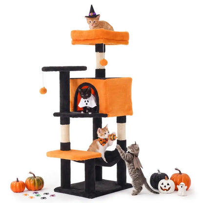 Sweetcrispy 54-Inch Vertical Cat Scratcher Shelf - Durable, Space-Efficient Pet Furniture with Anti-Tilt Base and Modern Memory Foam Nest for Play and Rest, Perfect for Fulfilling Natural Scratching Instincts, Ideal Gift for Cat Enthusiasts