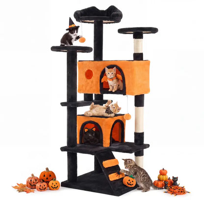 Sweetcrispy 54-Inch Vertical Cat Scratcher Shelf - Durable, Space-Efficient Pet Furniture with Anti-Tilt Base and Modern Memory Foam Nest for Play and Rest, Perfect for Fulfilling Natural Scratching Instincts, Ideal Gift for Cat Enthusiasts