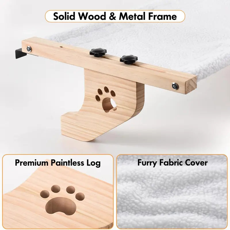 SunNap Cat Window Perch – No-Drill Clamp, Cozy Memory Foam Bed for Sunbathing