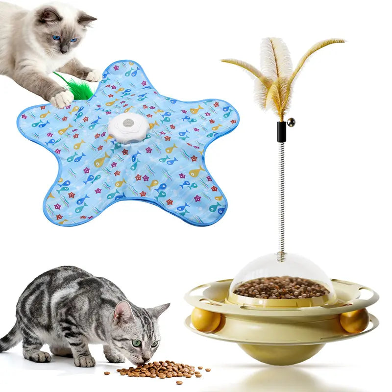 Interactive Rechargeable Feather Hunting Toy for Cats - Automatic Hide and Seek Game for Indoor Exercise and Boredom Relief