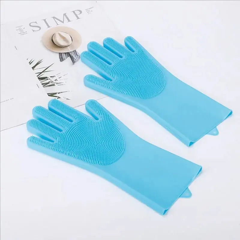 Silicone Pet Bath Gloves for Dogs & Cats – Grooming & Deshedding Glove