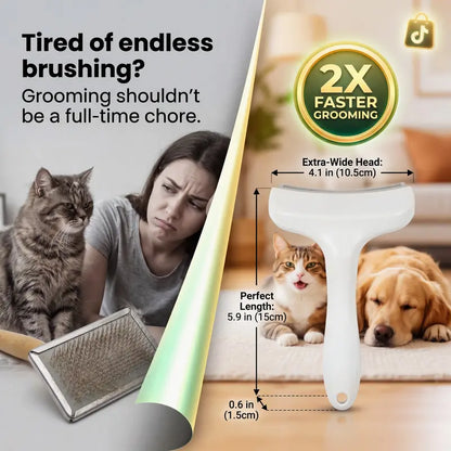 Undercoat Rake Deshedding Brush for Long-Haired & Double-Coated Dogs
