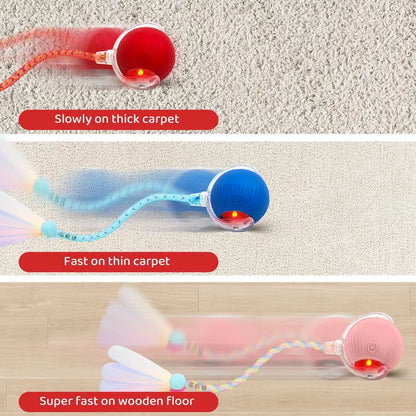 Interactive Cat Rug with USB Rechargeable Ball Toy - Motion-Activated, Light-Up, and Bird Chirping Features for Indoor Cat Exercise and Entertainment