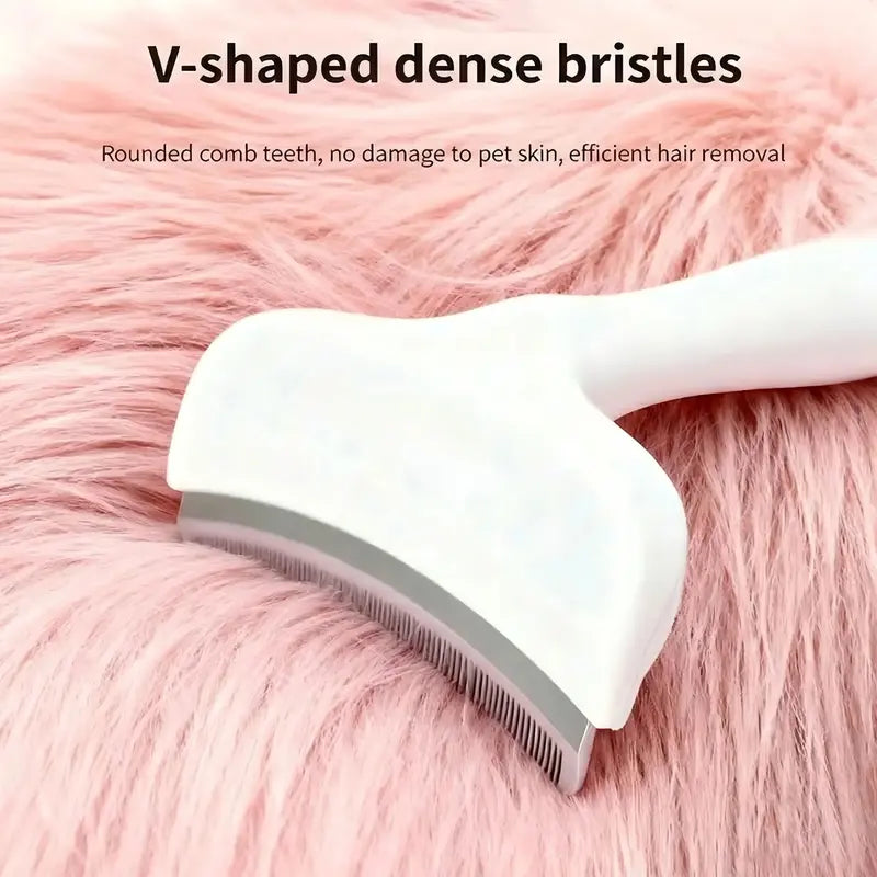 Undercoat Rake Deshedding Brush for Long-Haired & Double-Coated Dogs