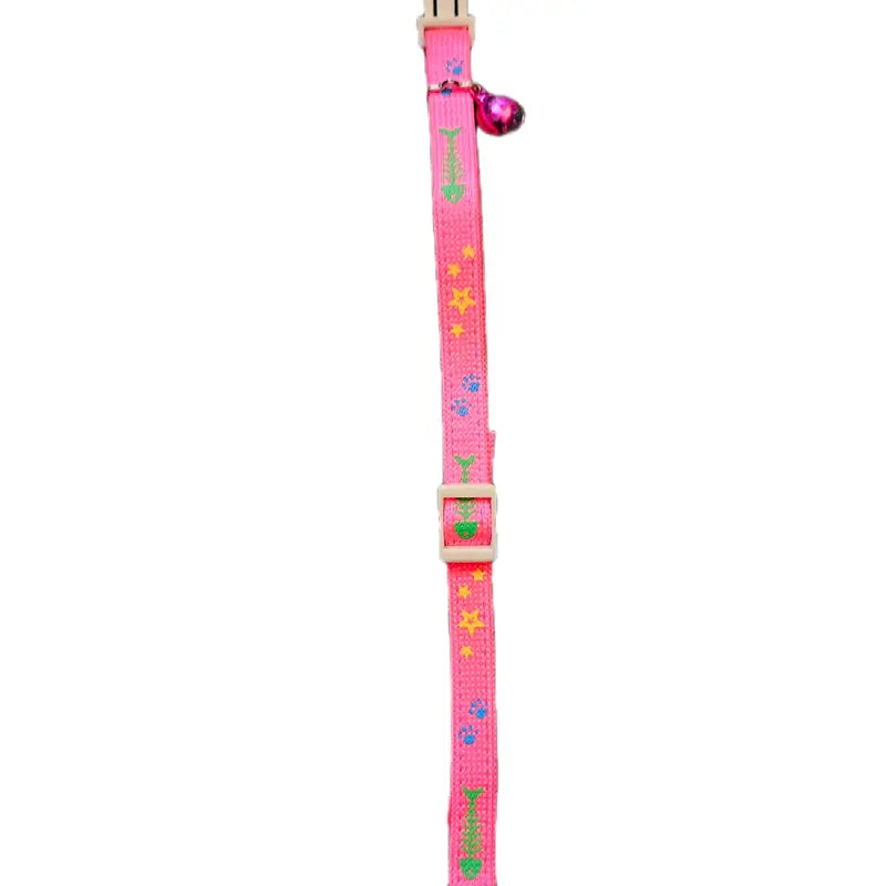 Adjustable Pink Cat Collar - Stylish Neck Accessory for Pets