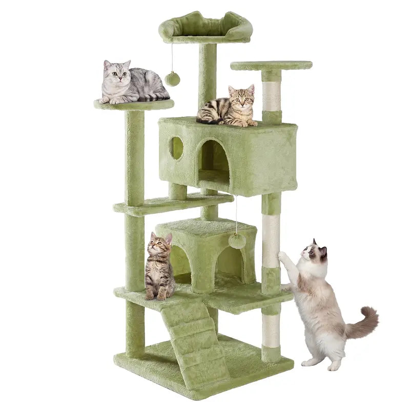 Sweetcrispy 54-Inch Vertical Cat Scratcher Shelf - Durable, Space-Efficient Pet Furniture with Anti-Tilt Base and Modern Memory Foam Nest for Play and Rest, Perfect for Fulfilling Natural Scratching Instincts, Ideal Gift for Cat Enthusiasts