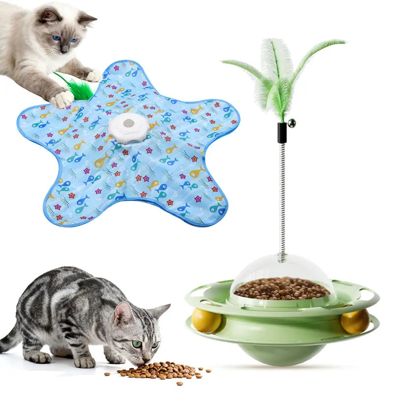 Interactive Rechargeable Feather Hunting Toy for Cats - Automatic Hide and Seek Game for Indoor Exercise and Boredom Relief