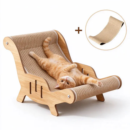 Dual-Function Natural Sisal Fiber Cat Scratcher Hammock and Lounge Chair - Breathable, Durable, All-Season Cat Bed for Claw Maintenance and Relaxation