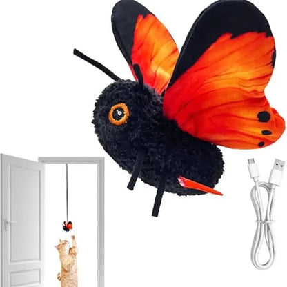 Intelligent Interactive Butterfly Cat Toy - Automatic Flapping Wings, USB Rechargeable Teaser for Indoor Pets, Ideal Halloween Gift