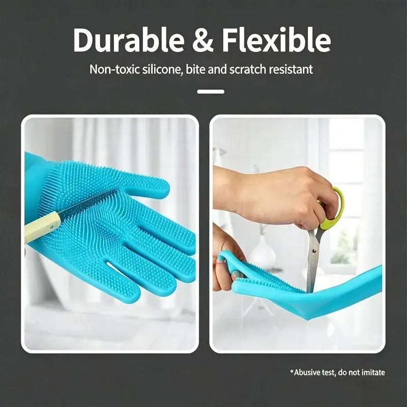 Silicone Pet Bath Gloves for Dogs & Cats – Grooming & Deshedding Glove