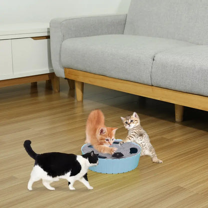 Interactive Automatic Cat Toy - 4-Hole Electric Whack-A-Mole with Adjustable Speed Mouse, Engaging Pop-And-Play Hide-and-Seek, Fulfills Natural Hunting Instincts, 1.5V 3AA Battery Operated, 11.5 x 9.25 x 0.12 Inches