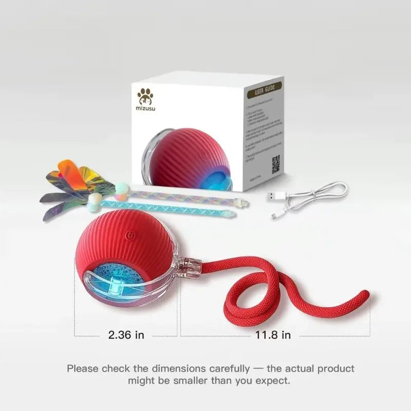 Interactive Rechargeable Ball Toy for Cats and Dogs with Bird Chirping Sound, Smart Motion Sensor, Chew-Resistant Design, and Ultra-Quiet Operation - Ideal Anti-Depression Gift and Multi-Surface Compatibility