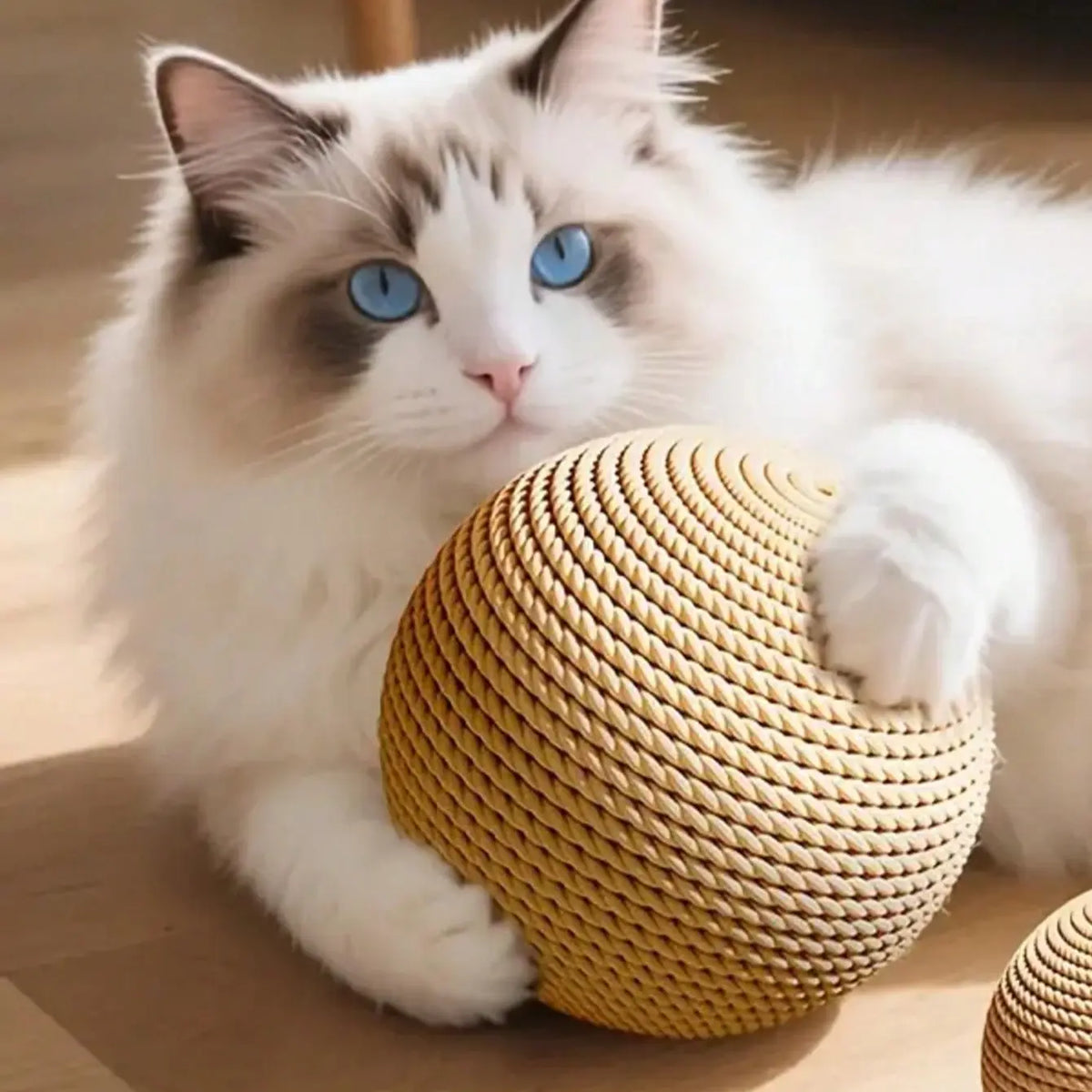 Premium Large Jute Cat Ball Toy - Durable, Bite-Resistant, and Safe for Indoor Interactive Play and Self-Entertainment